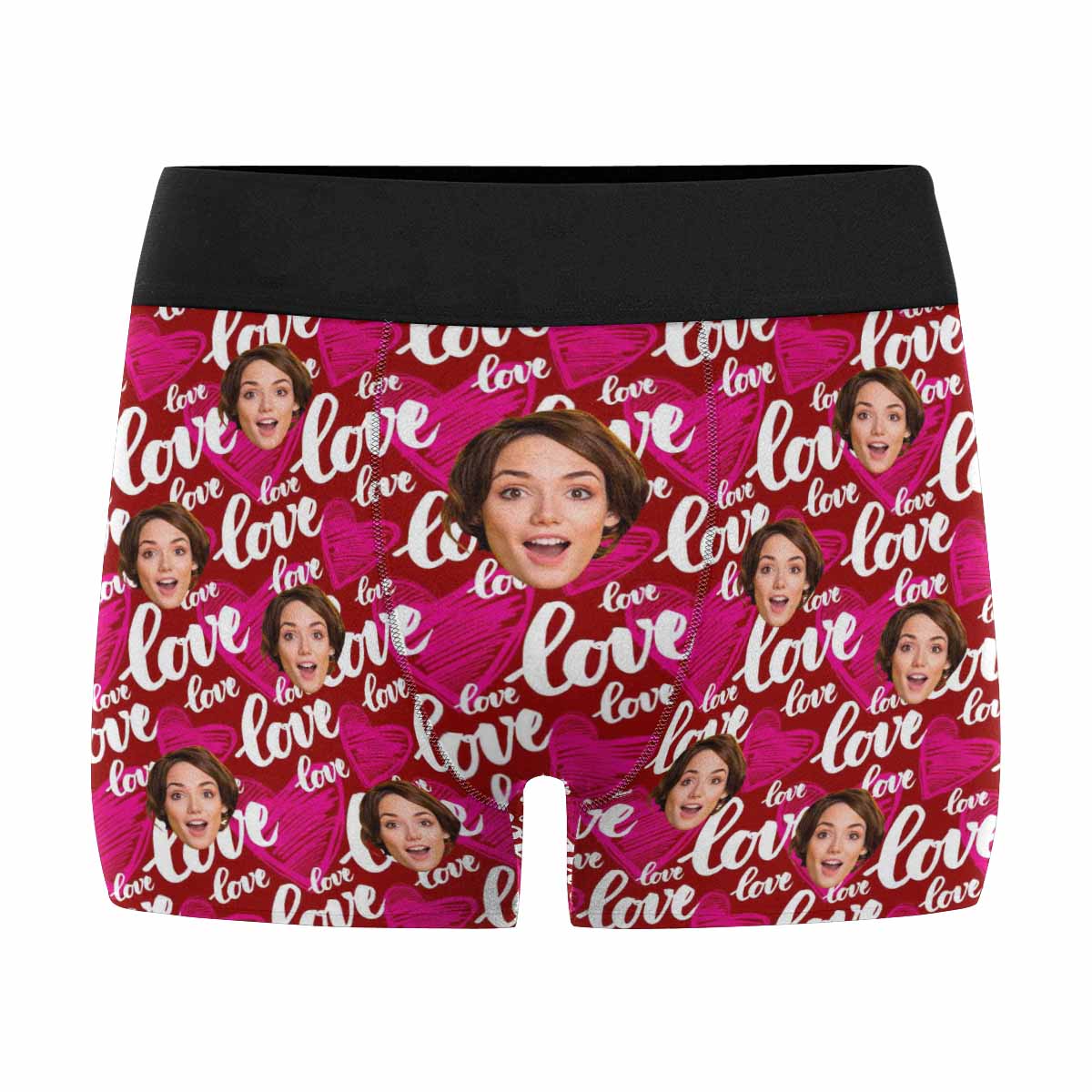 Custom I Love Your Face Boxer Briefs Gift For Him - Personalized Face Photo  On Men's Underwear