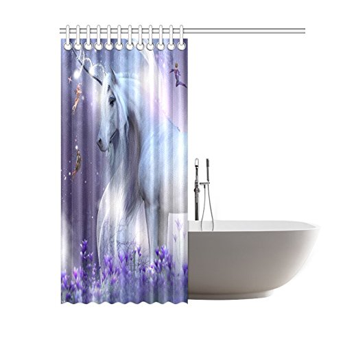 Fantasy Fairies Home Bath Decor, Majestic Unicorn Polyester Fabric Shower Curtain Bathroom Sets