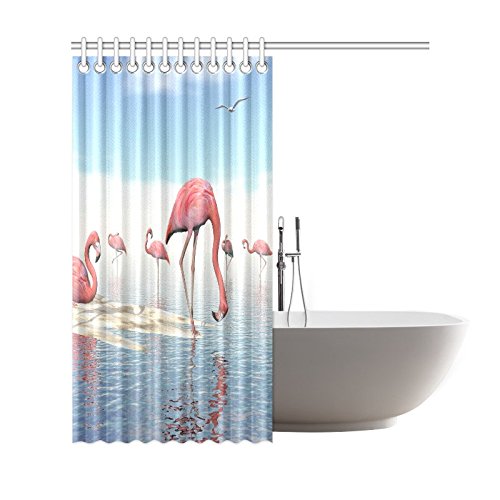 Seashell Home Decor, Sand Starfish Blue Wooden Back Polyester Fabric Shower Curtain Bathroom Sets 72 X 72 inches