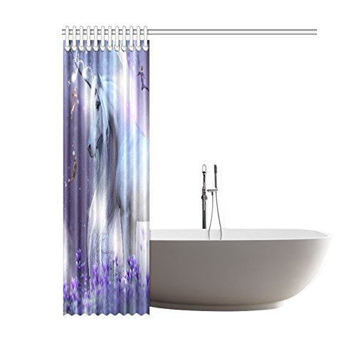 Fantasy Fairies Home Bath Decor, Majestic Unicorn Polyester Fabric Shower Curtain Bathroom Sets