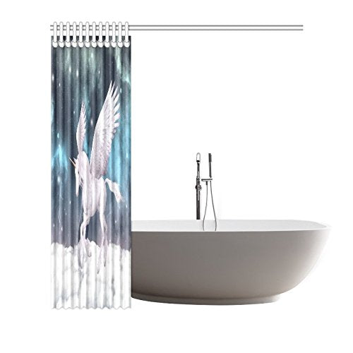 Fantasy Wonderful Pegasus Home Bath Decor, Unicorn Polyester Fabric Shower Curtain Bathroom Sets