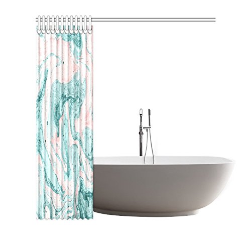 Gouache Painting Home Bath Decor, Marble Polyester Fabric Shower Curtain Bathroom Sets