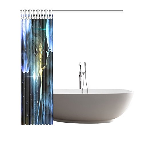 Modern Home Bath Decor, Alien in Universe Polyester Fabric Shower Curtain Bathroom Sets