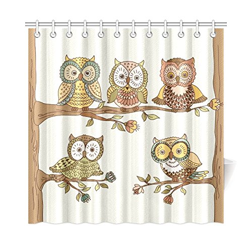 Children Kids Shower Curtain Decor, Animal Map of the World for Children and Kids Cartoon Ocean Mountains Forests Fabric Bathroom Set with Hooks,  Green Yellow Blue