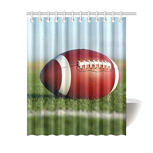 Sports Home Bath Decor, American Football Polyester Fabric Shower Curtain Bathroom Sets