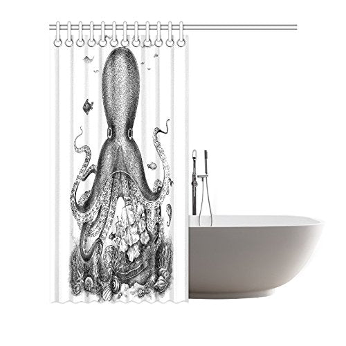 Fantasy Octopus Custom Shower Curtain Waterproof Polyester Fabric Bathroom Sets Home Decor