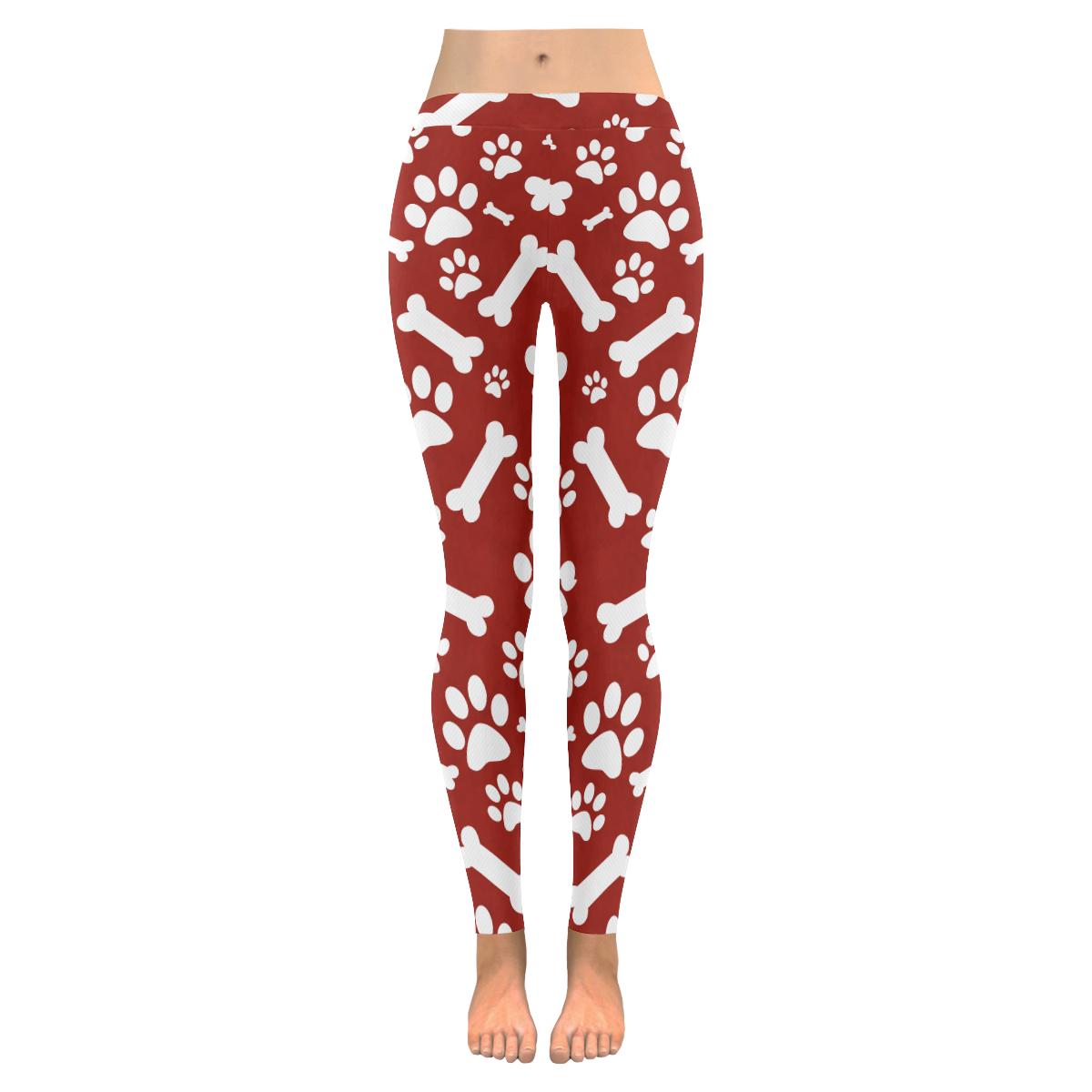  Womens Polyester Plus Size Leggings Red White