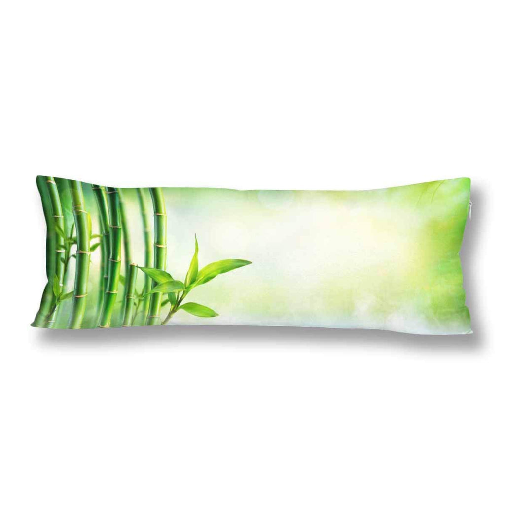 Green Bamboo Body Pillow Covers Pillowcase with Zipper 21x60 Twin Sides