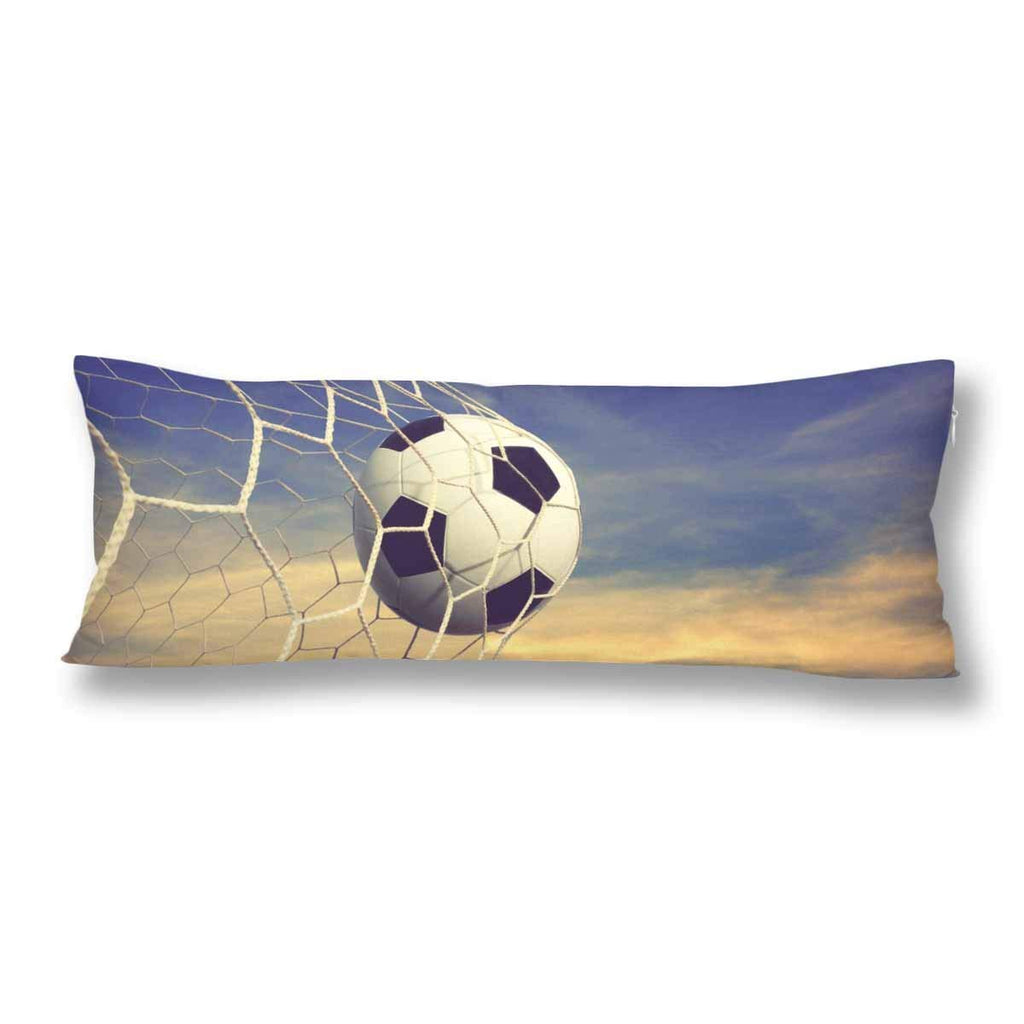 Vintage Soccer Ball Body Pillow Covers Pillowcase with Zipper 21x60 Twin Sides