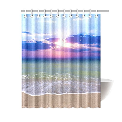 unset Sea Beach Nature Island Coastal Custom Shower Curtain