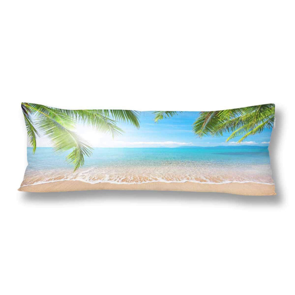 Tropical Coconut Palm Tree Body Pillow Covers Pillowcase with Zipper 21x60 Twin Sides