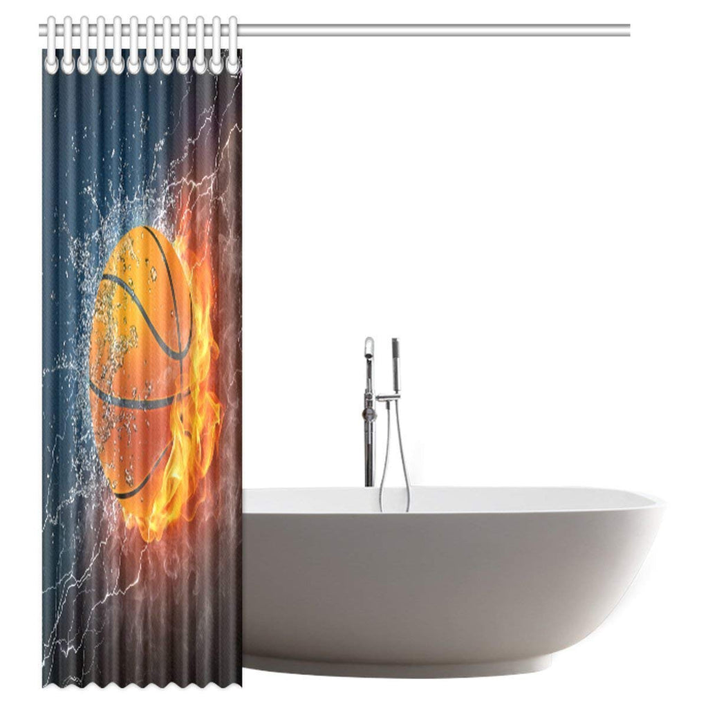 Basketball Waterproof Polyester Fabric 60 (w) x 72 (h) Shower Curtain