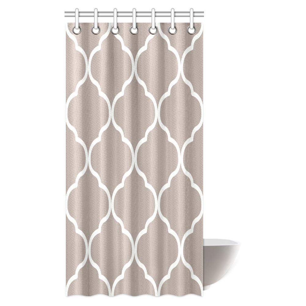 Trellis Shower Curtain Decor Collection, Entangled Overlapping Oval Shapes in Grey Modern Design Classical Vintage Stylized Bathroom Shower Curtain with Hooks