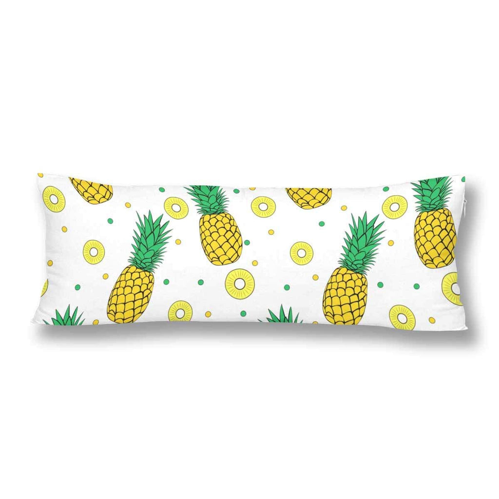 Summer Fruit Pineapple Body Pillow Covers Pillowcase with Zipper 21x60 Twin Sides