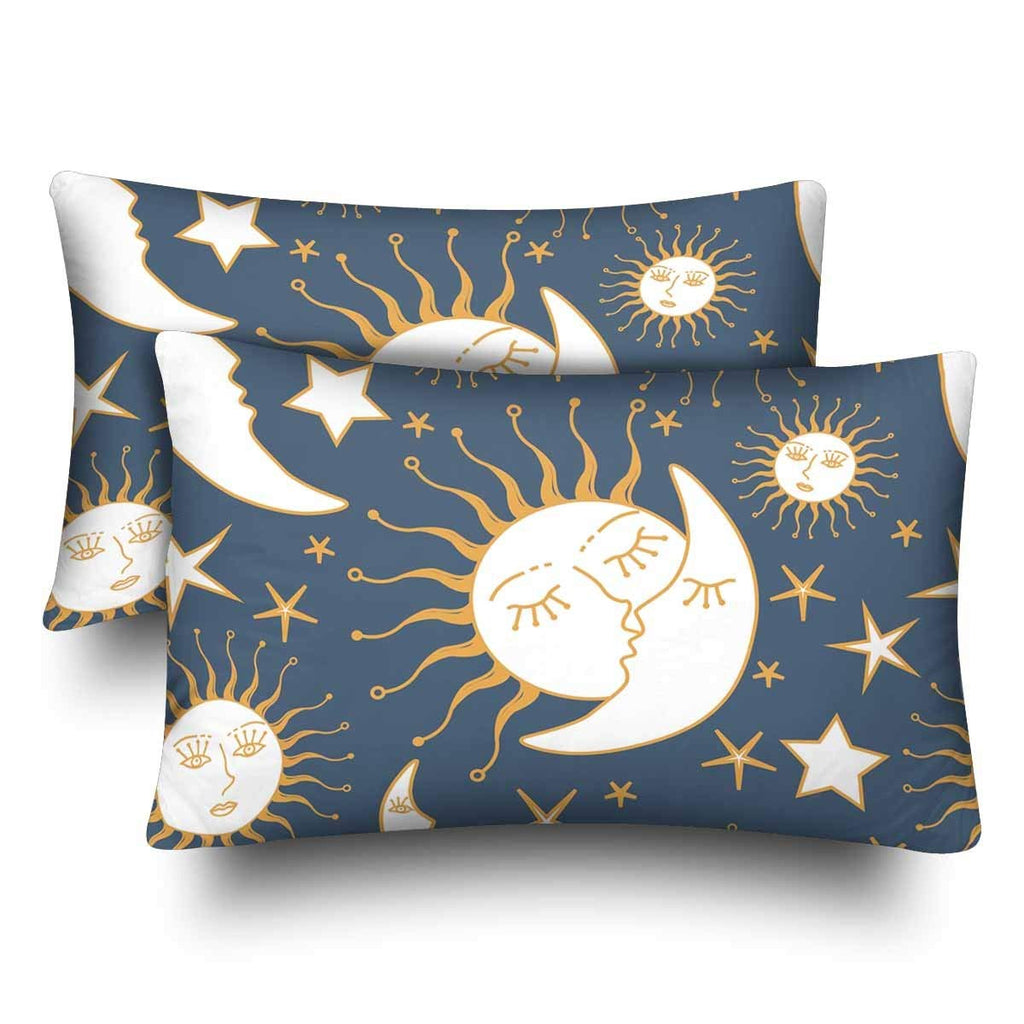 Sun Kiss Moon Star Funny Cartoon Sun Face Pillow Cases Pillowcase Queen Size 20x30 Set of 2