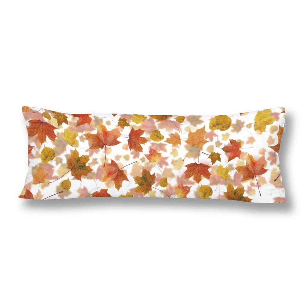 Fall Maple Leaves Pillow Covers Pillowcase Zipper 21x60 Twin Sides