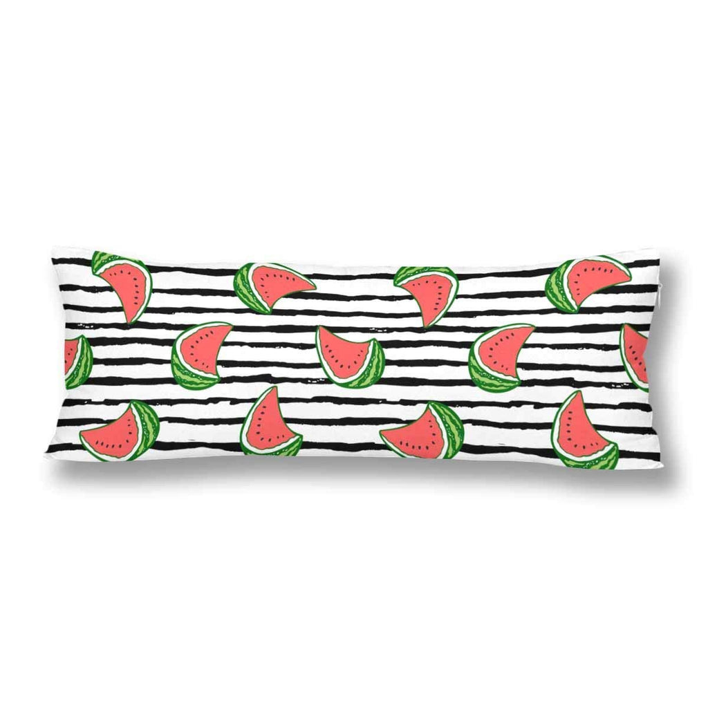 Summer Watermelons Body Pillow Covers Pillowcase with Zipper 21x60 Twin Sides