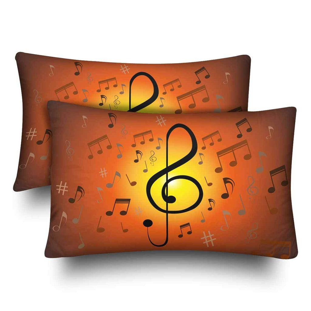 Music Note Musical Notes Pillow Cases Pillowcase Standard Size 20x30 Set of 2