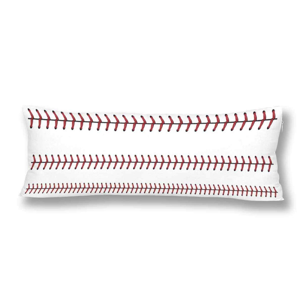 Softball Baseball Red Lace Body Pillow Covers Pillowcase with Zipper 21x60 Twin Sides