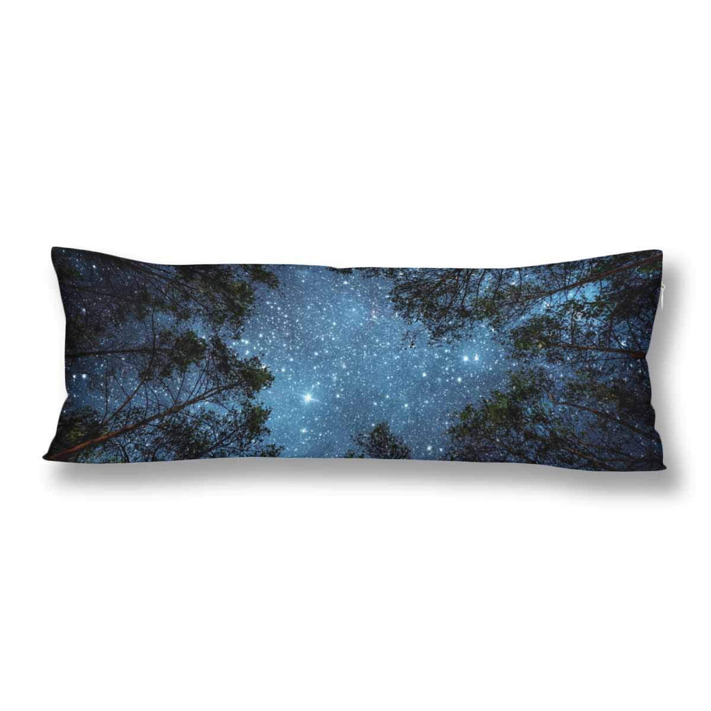 Night Sky Milky Way Tree Body Pillow Covers Pillowcase with Zipper 21x60 Twin Sides