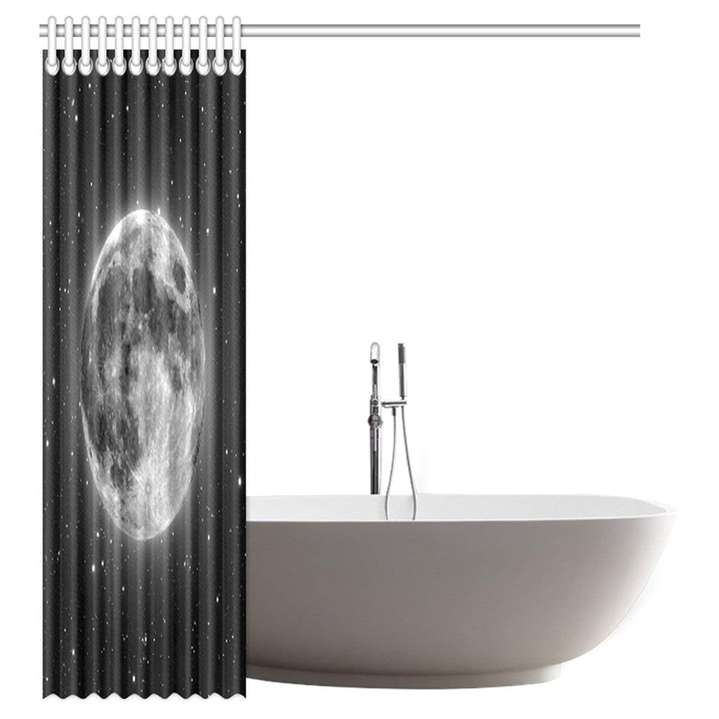 Black Moon Astronomy Space Waterproof Polyester Fabric 60"(w) x 72"(h) Shower Curtain and Hooks