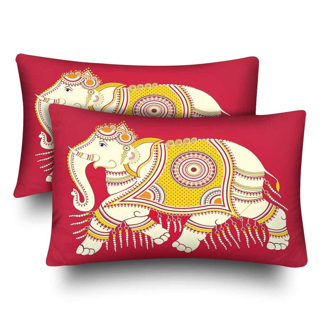 Floral Elephant Tribal Elephant Boho Elephant African Elephant Pillow Cases Pillowcase Standard Size 20x30 Set of 2