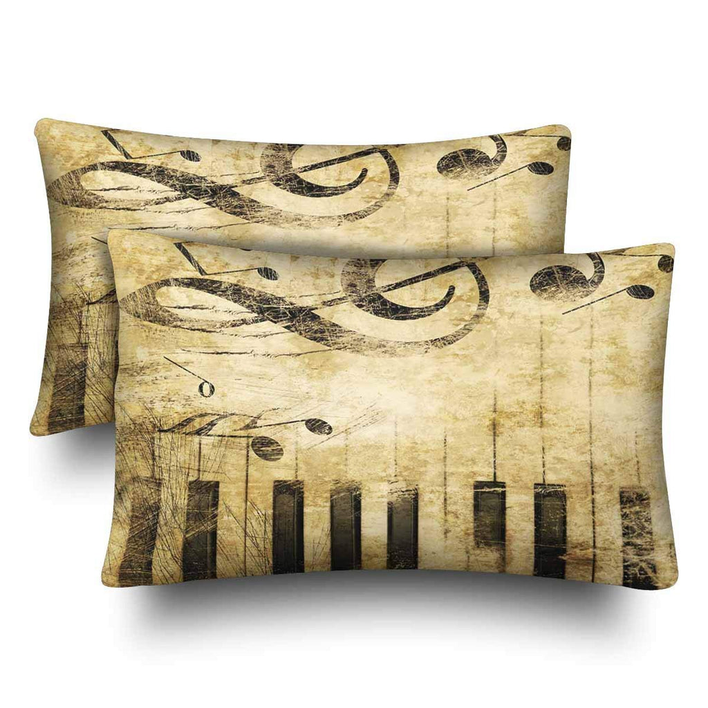 Music Note Piano Musical Instruments Pillow Cases Pillowcase Standard Size 20x30 Set of 2