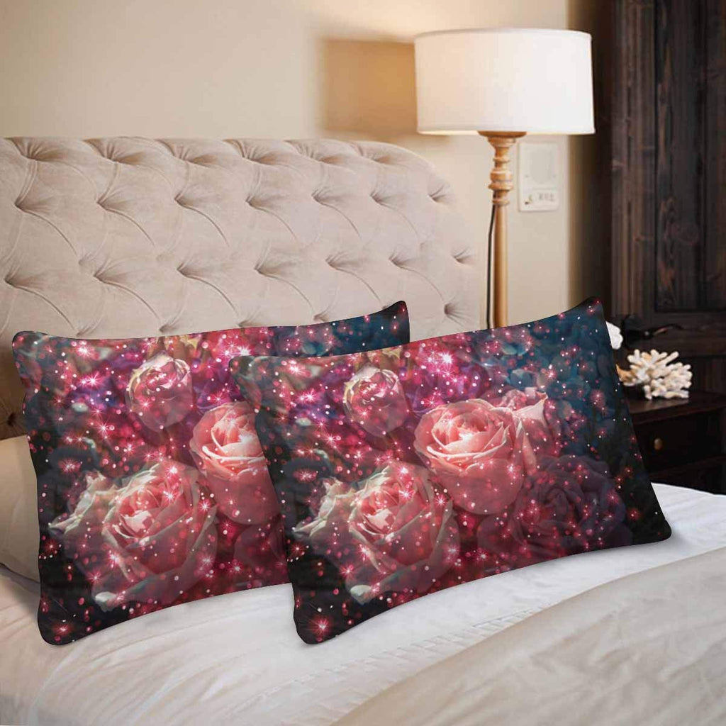 Abstract Bouquet Bose Flower with Glitter Pillow Cases Pillowcase Standard Size 20x30 Set of 2