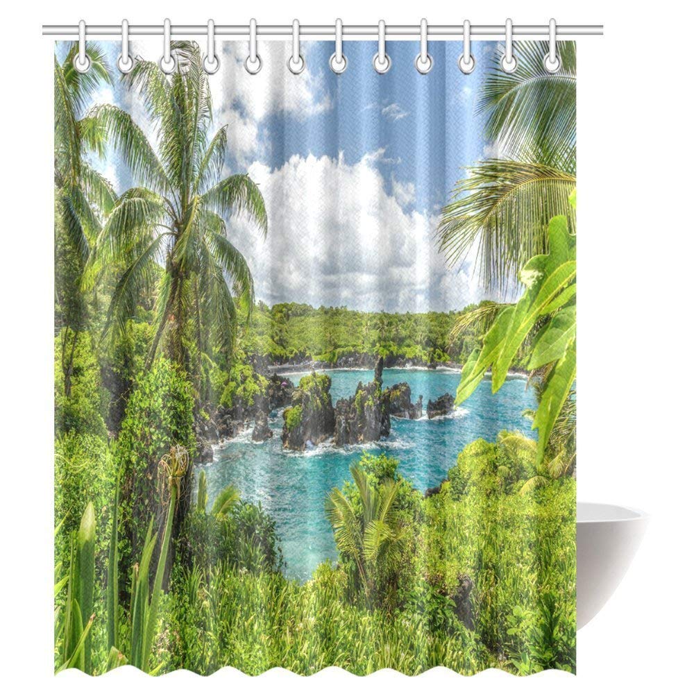 Moraine Lake Sunrise Clear Sky Reflection Colorful Picture Fabric Bathroom Shower Curtain with Hooks