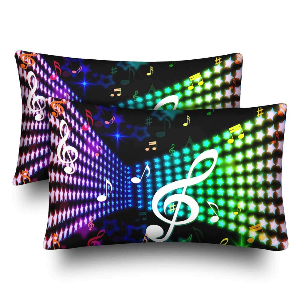 Music Notes Notation Pillow Cases Pillowcase Queen Size 20x30 Set of 2