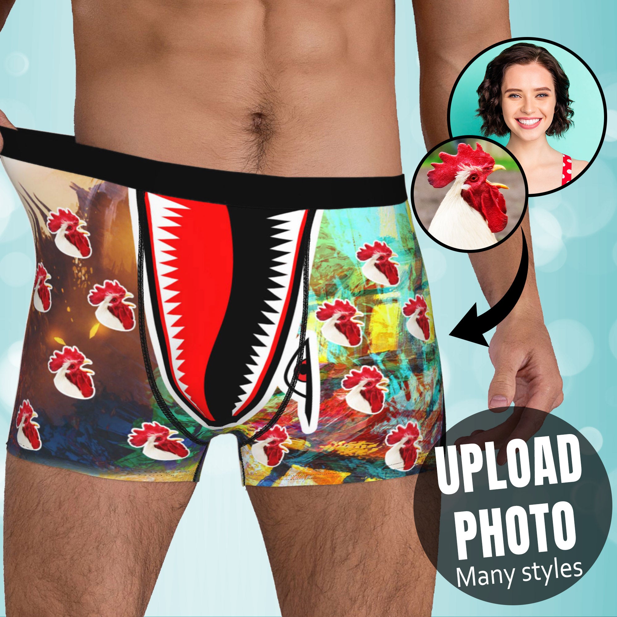 Custom Photo Boxers Briefs, Personalize Boxers with Face, Custom